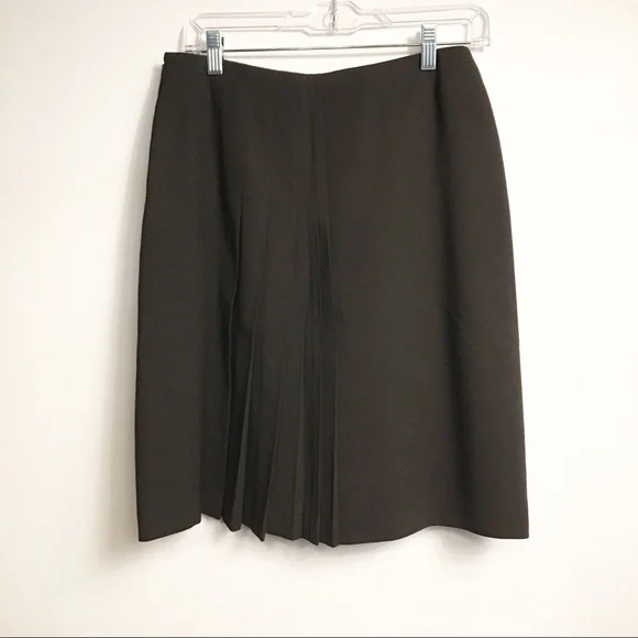 ANNE Klein Brown Wool Skirt Size 4 - Picture 1 of 3